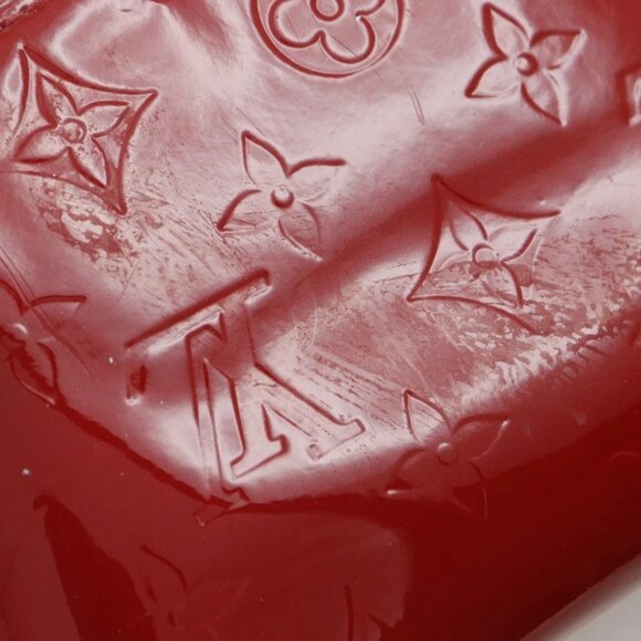 LOUIS VUITTON Pochette Cosmetic Pouch M90009 Rose Andian Red Monogram Vern... - Picture 8 of 12
